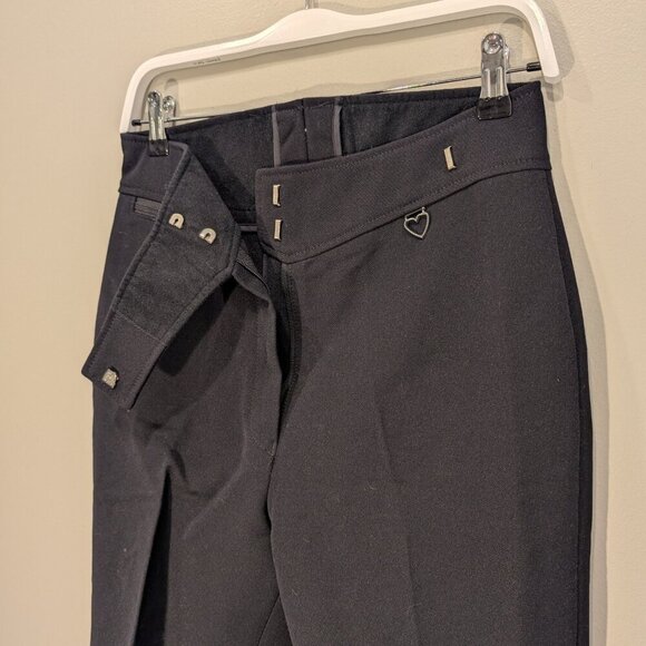 Obermeyer Ski Pants Women's Vintage Stirrup Black Wool Nylon Y2K - Size 10L - Picture 5 of 10